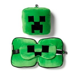 Pluszowa poduszka podróżna z opaską na oczy Relaxeazzz - Minecraft Creeper