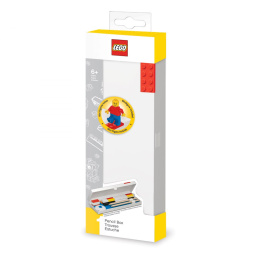Biały piórnik z czerwonym klockiem i Minifigurką LEGO® (bez wyposażenia)