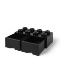 Szuflada klocek LEGO® Brick 8 (Czarny)
