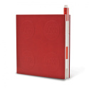 Kwadratowy notatnik LEGO® z długopisem (Czerwony)