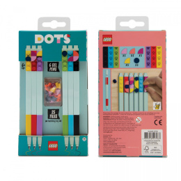 Kolorowe długopisy żelowe LEGO® DOTS (6 szt.) z płytkami do dekoracji
