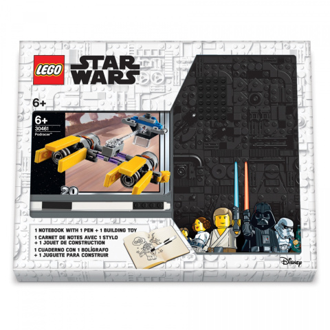 Notatnik LEGO® Star Wars™️ Podracer z zestawem klocków, płytką i długopisem