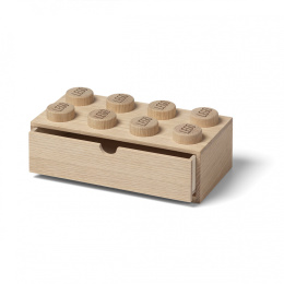Drewniana szufladka na biurko klocek LEGO® Brick 8 (Jasna)